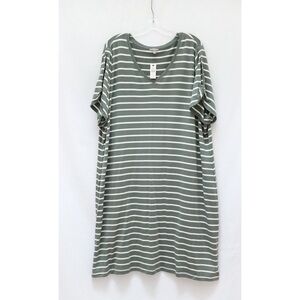 NWT Talbots Striped Dress women’s plus size 3X muted green French terry new soft